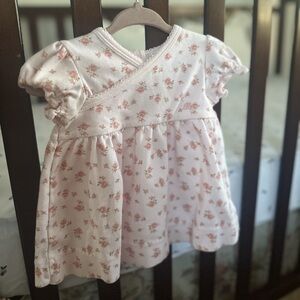 Ralph Lauren Baby Girl 3M | Pink Floral Print Jersey Wrap Dress Lace Trim